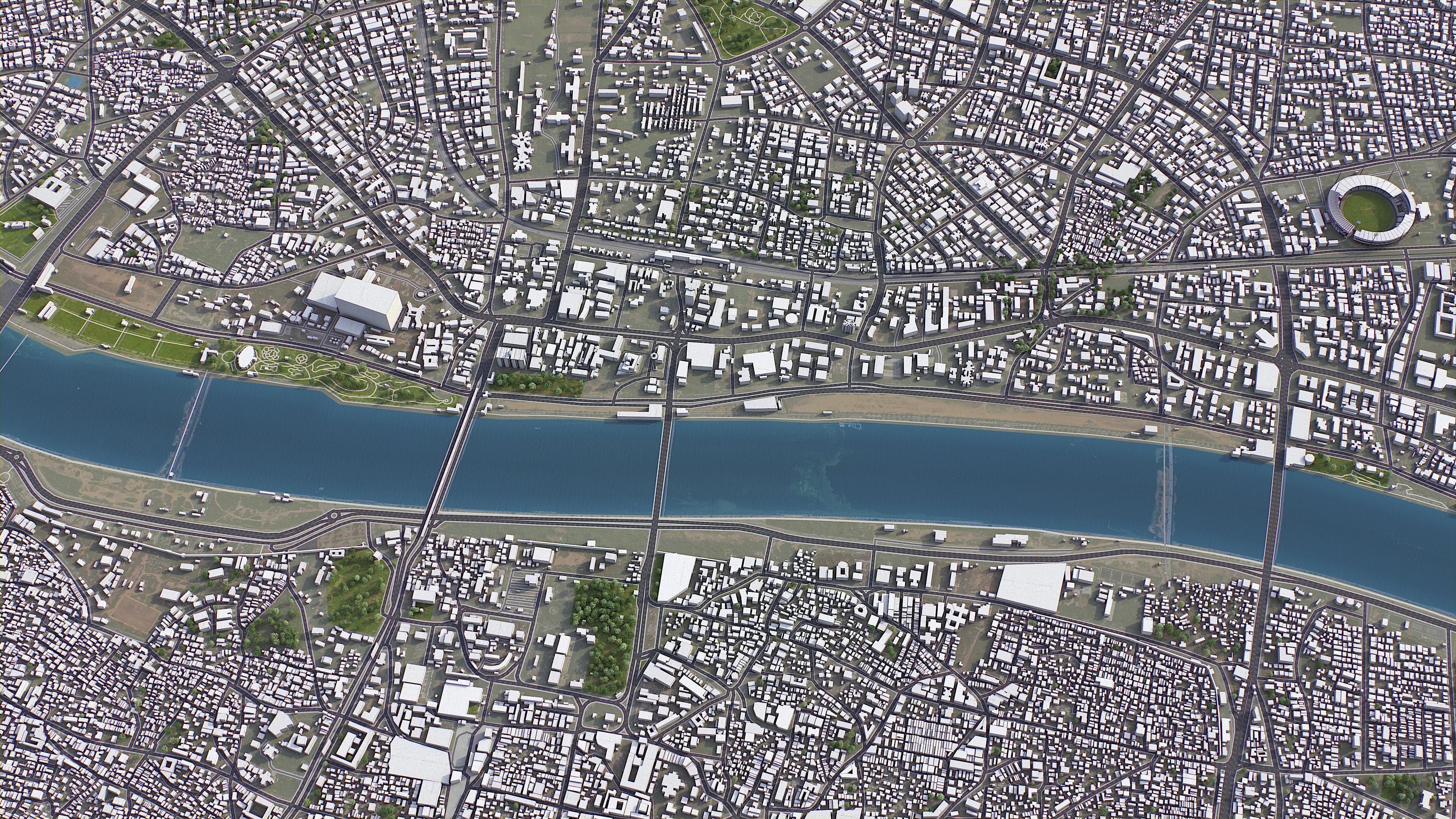 Ahmedabad - 3D City Model Low-poly 3D model_8