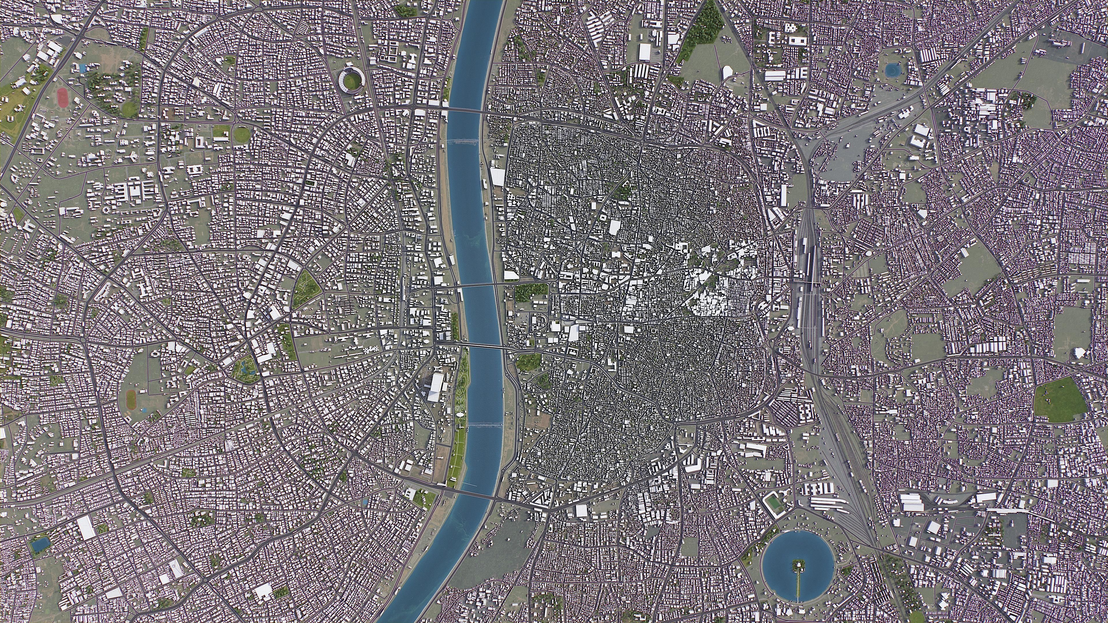 Ahmedabad - 3D City Model Low-poly 3D model_9