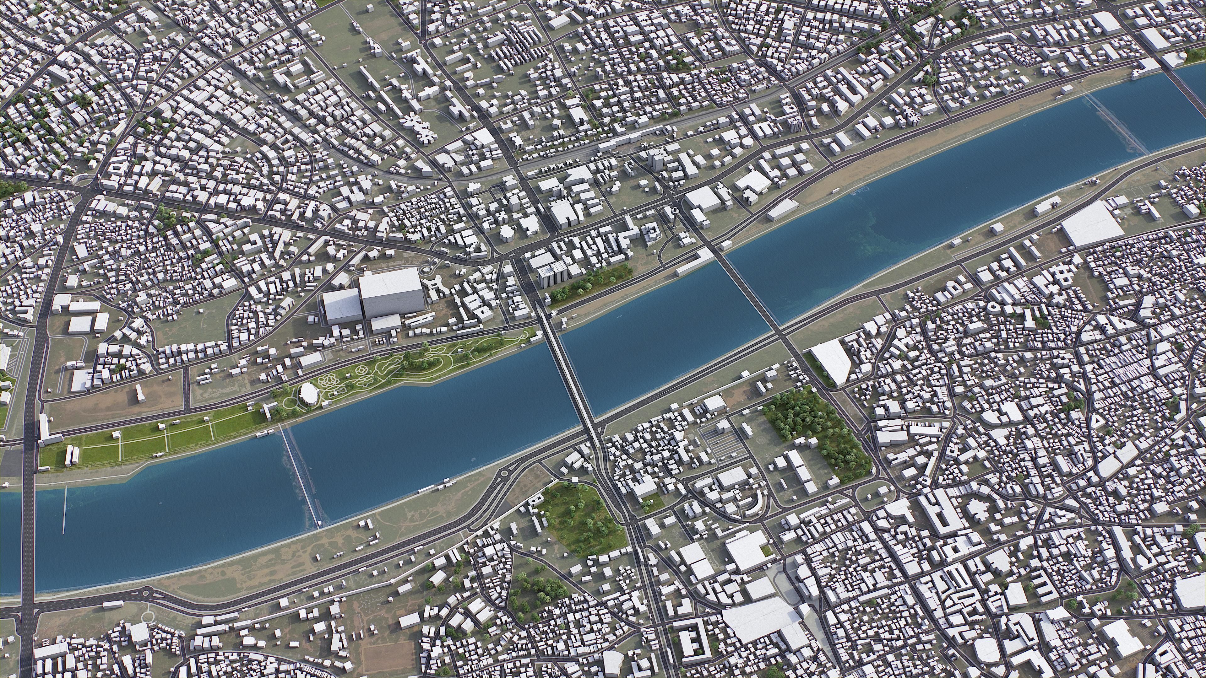 Ahmedabad - 3D City Model Low-poly 3D model_2