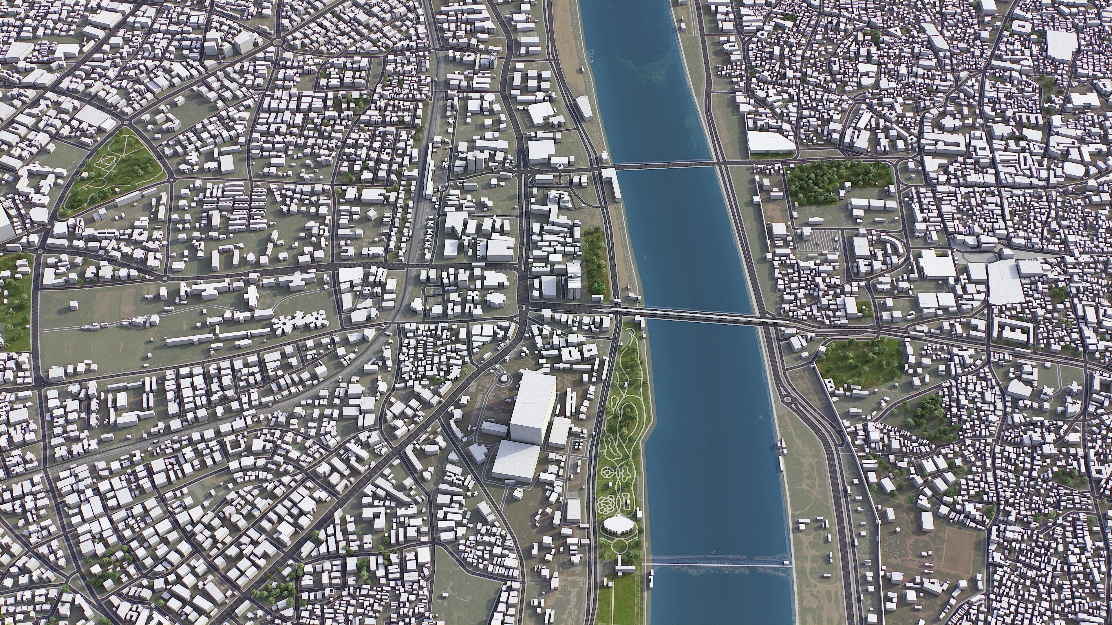 Ahmedabad - 3D City Model Low-poly 3D model_4