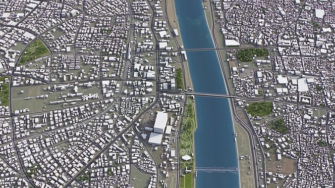 Ahmedabad - 3D City Model Low-poly 3D model 5