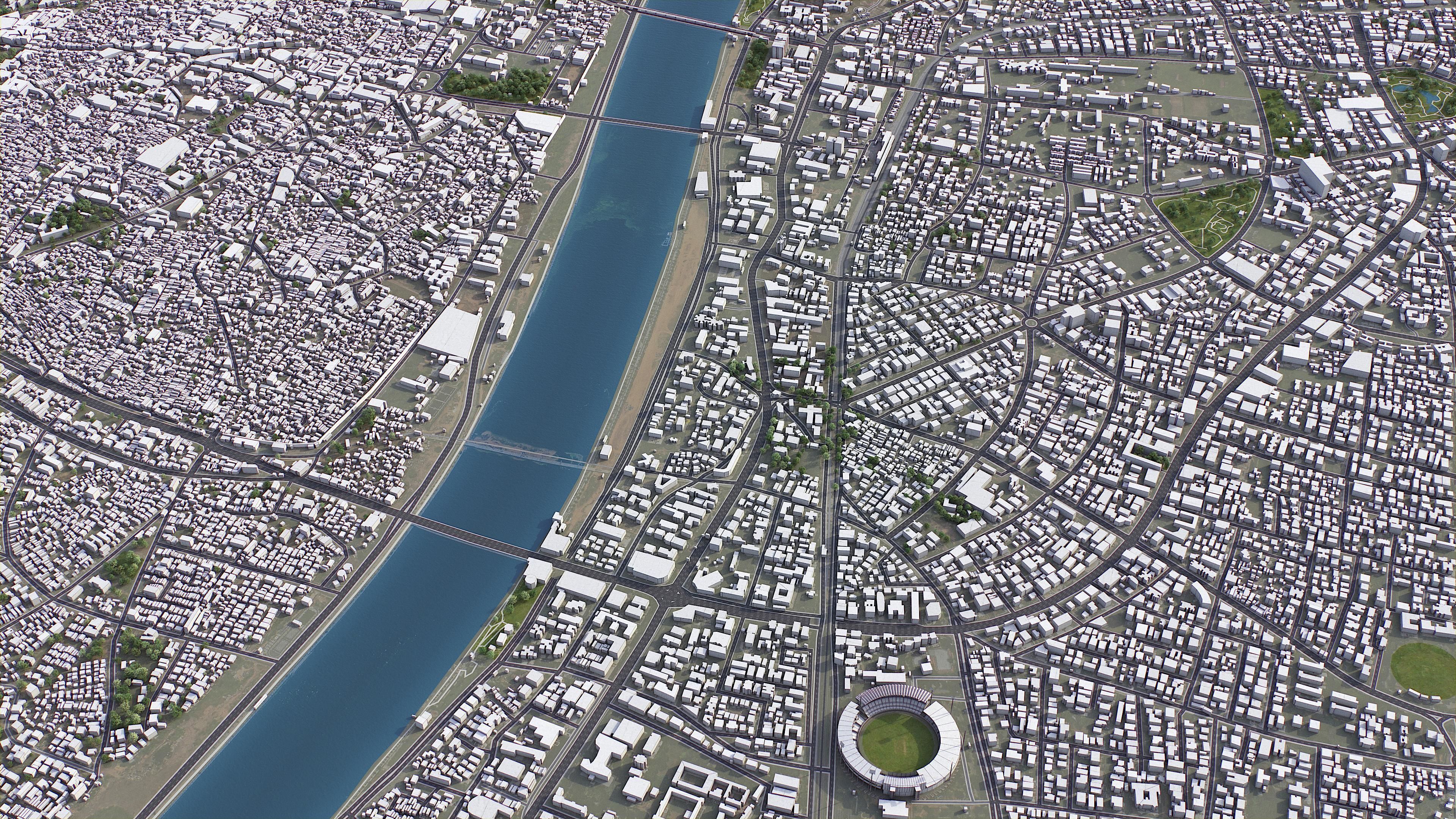 Ahmedabad - 3D City Model Low-poly 3D model_6