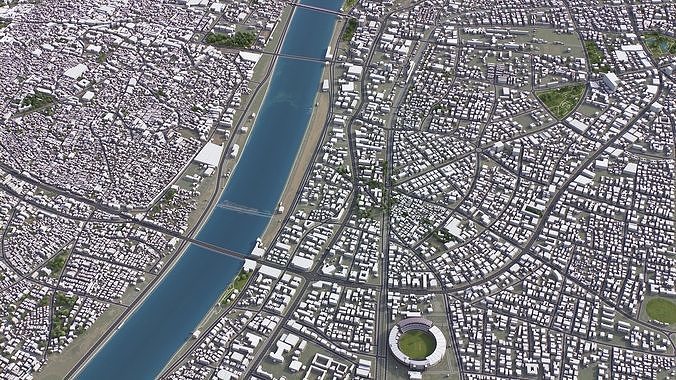 Ahmedabad - 3D City Model Low-poly 3D model 7