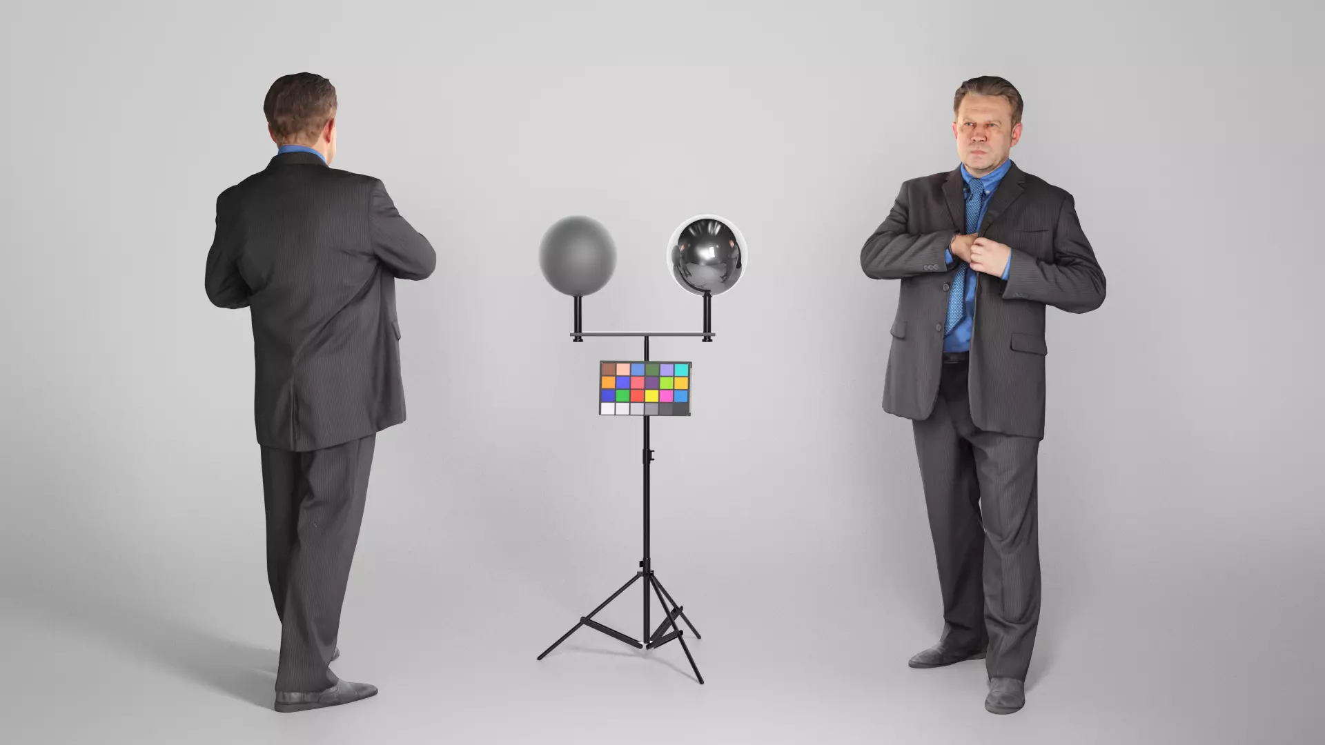 Middle-aged man in suit 67 Low-poly 3D model_0