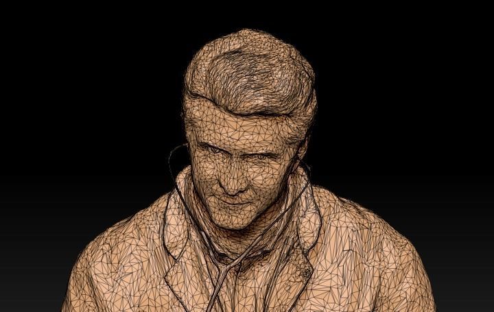 Medical doctor is using a stethoscope 68 Low-poly 3D model_4
