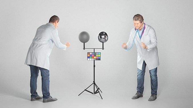 Medical doctor is using a stethoscope 68 Low-poly 3D model