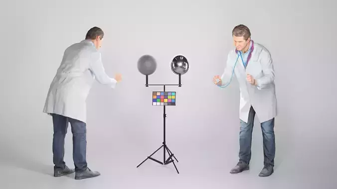 Medical doctor is using a stethoscope 68 Low-poly 3D model