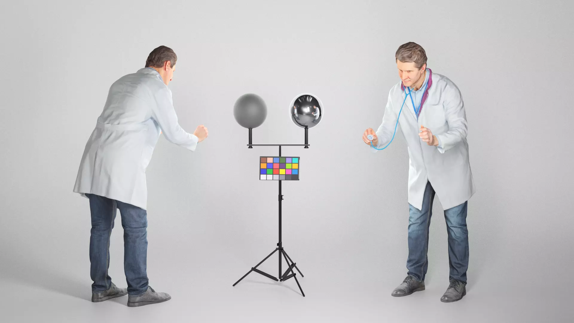 Medical doctor is using a stethoscope 68 Low-poly 3D model_0