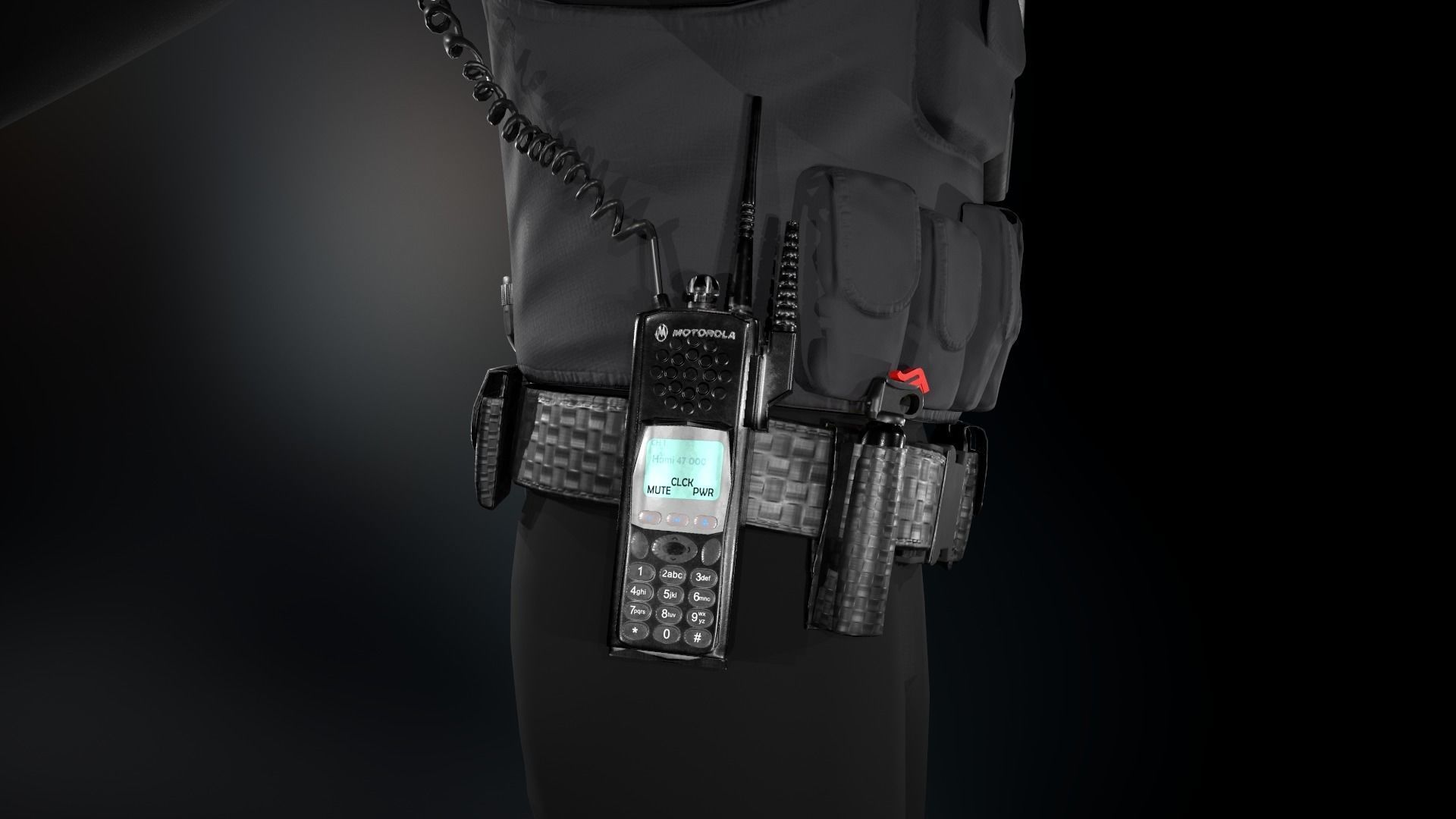 Police Officer Equipment Low-poly 3D model_6
