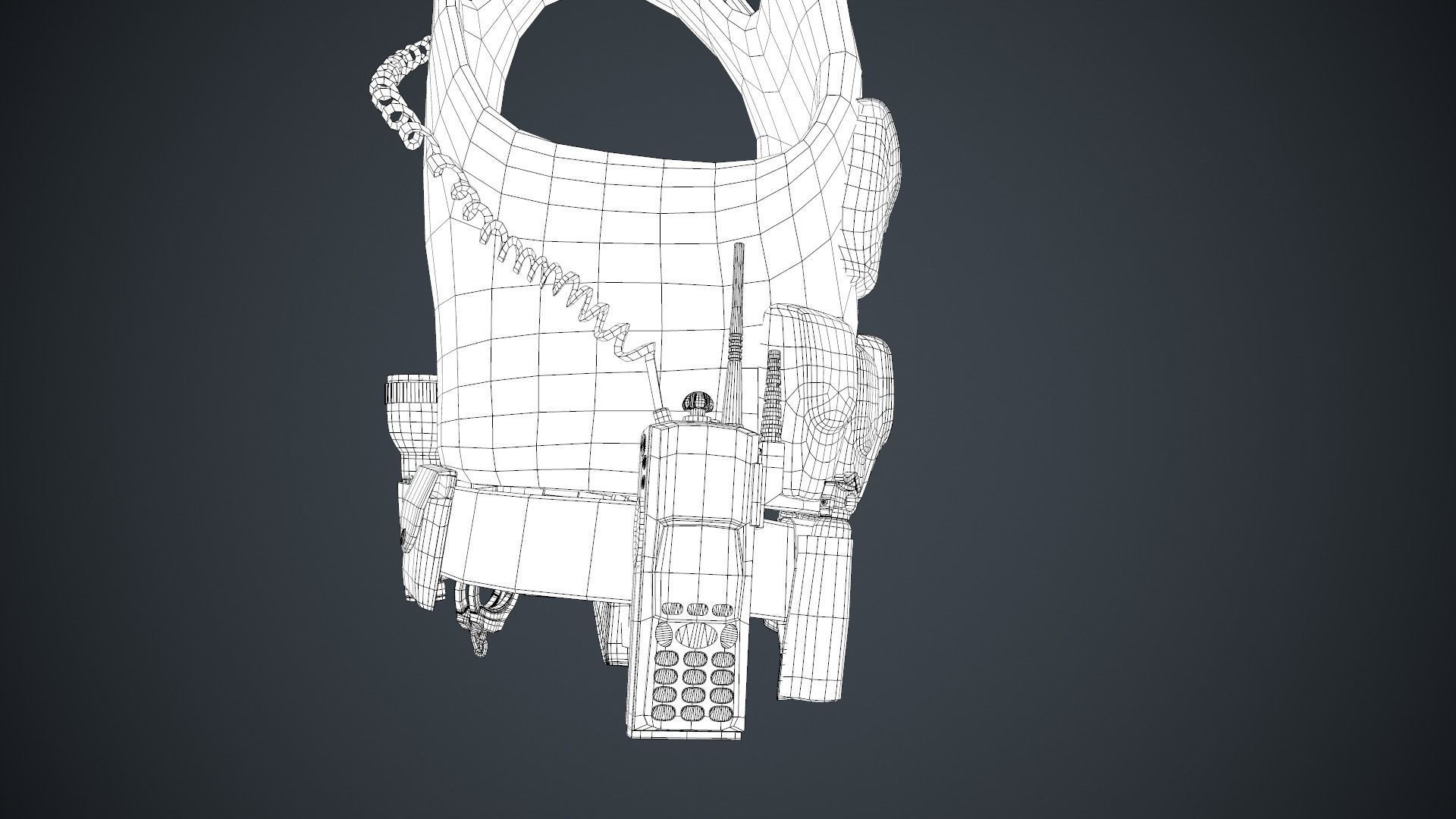 Police Officer Equipment Low-poly 3D model_44