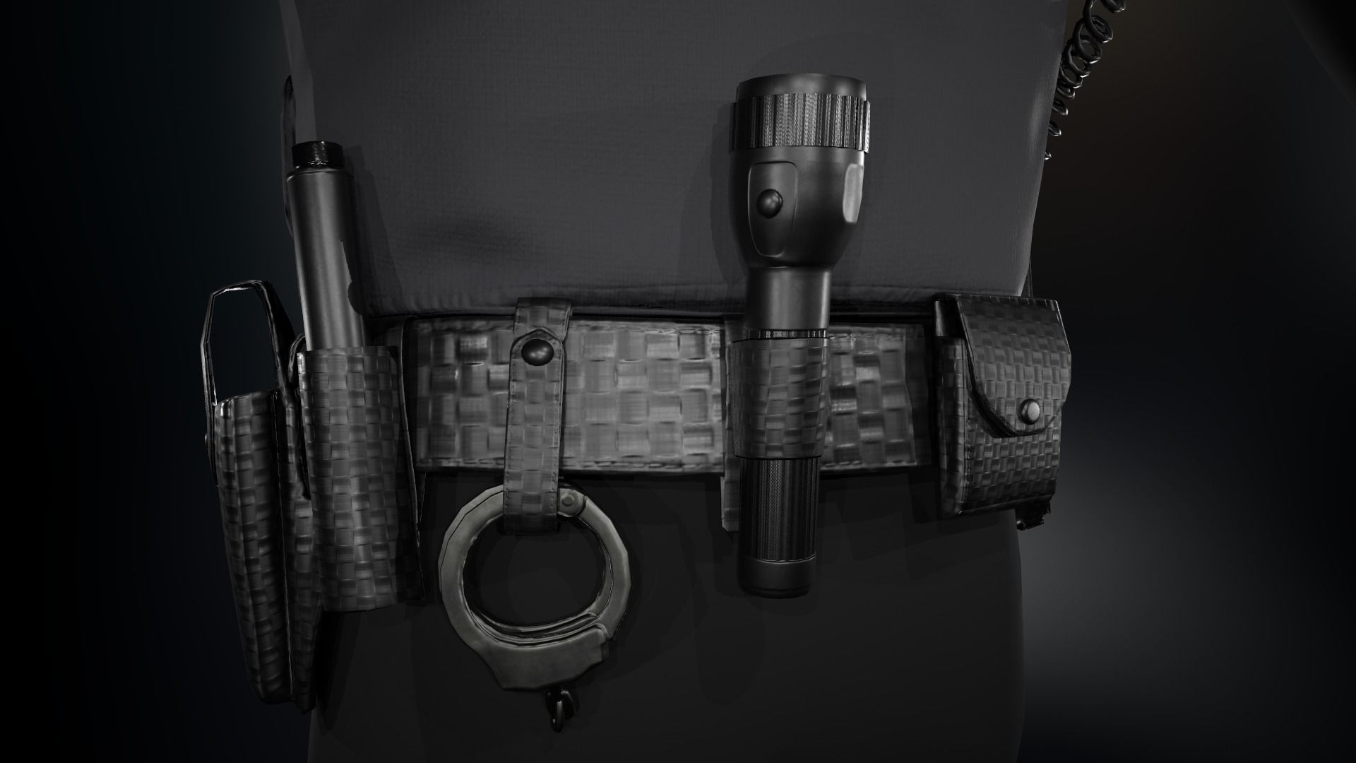 Police Officer Equipment Low-poly 3D model_16