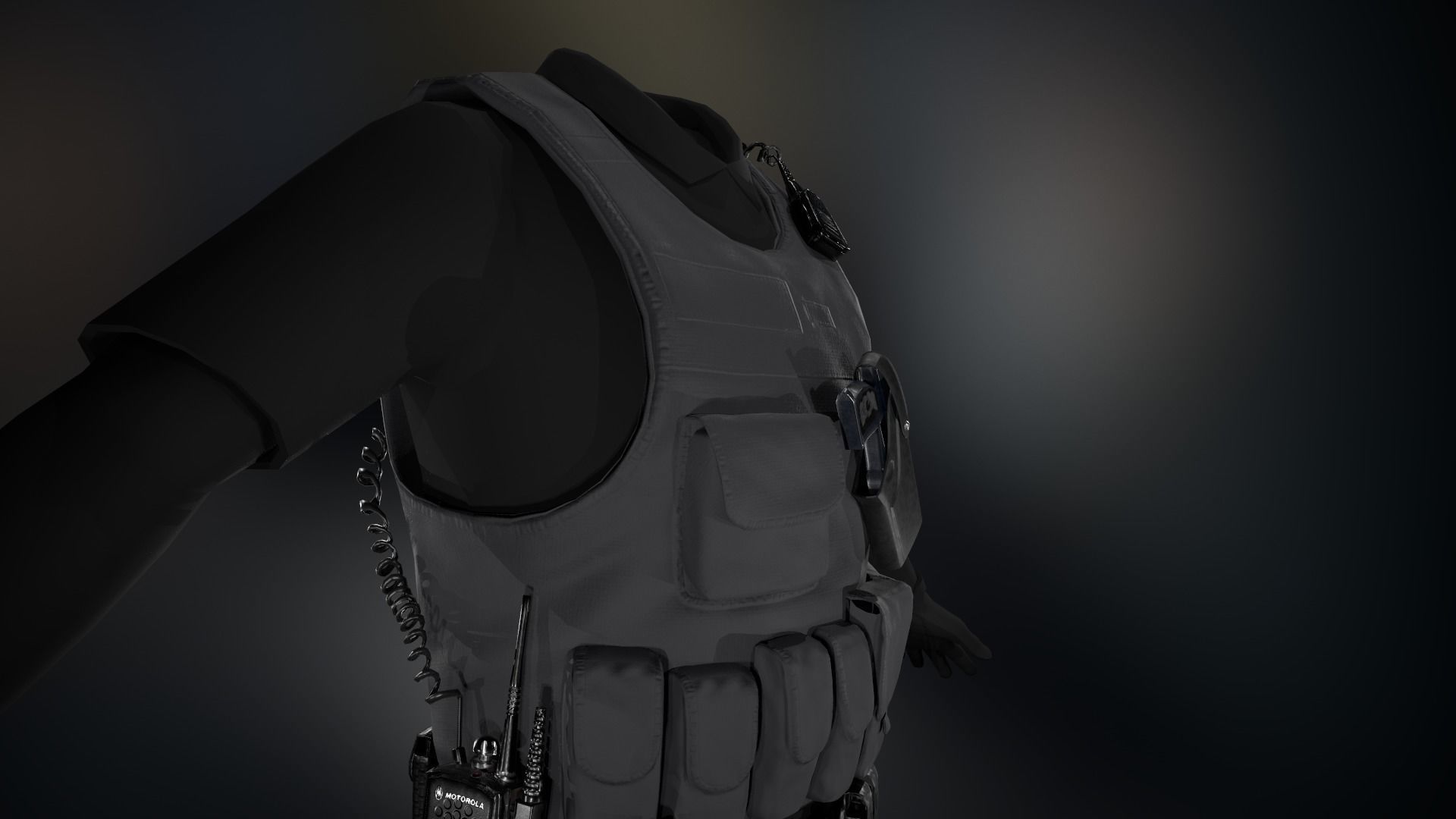 Police Officer Equipment Low-poly 3D model_12