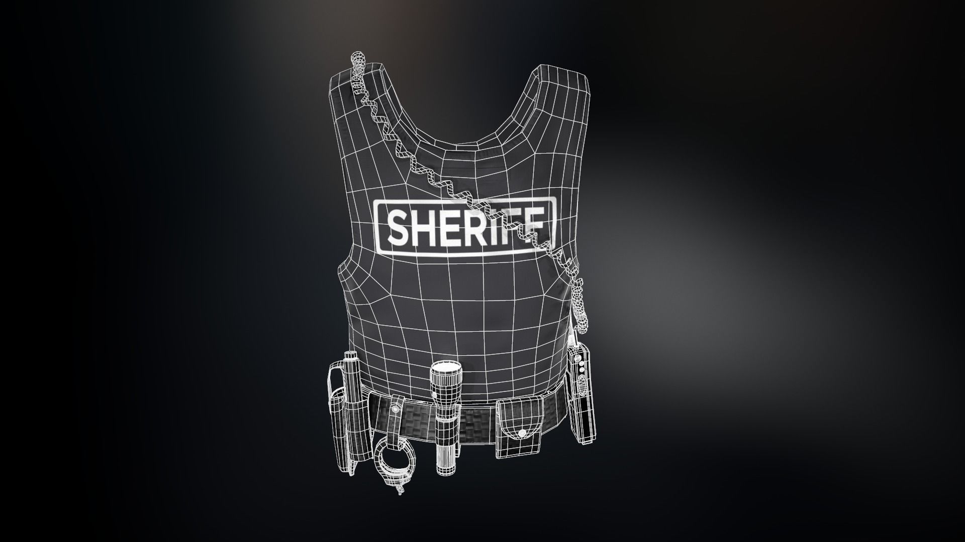Police Officer Equipment Low-poly 3D model_35