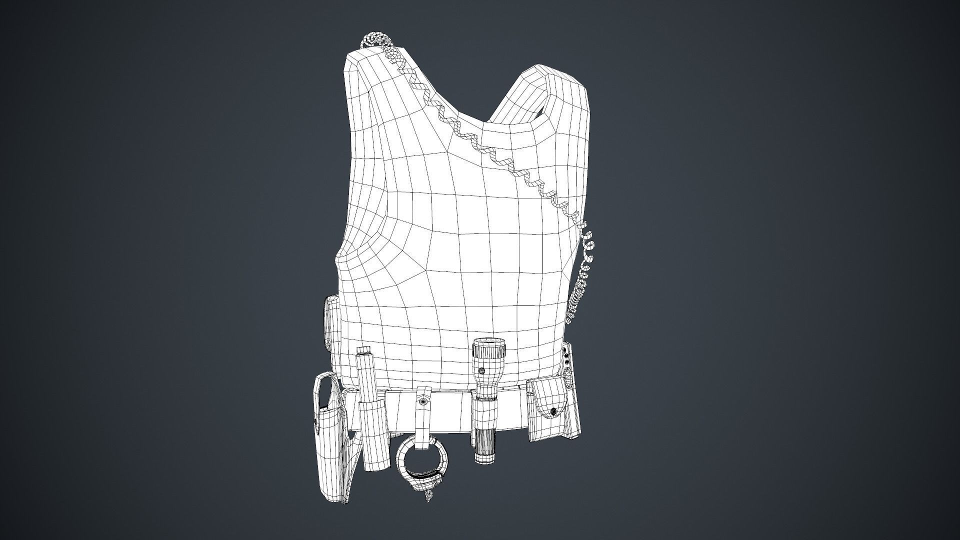 Police Officer Equipment Low-poly 3D model_38