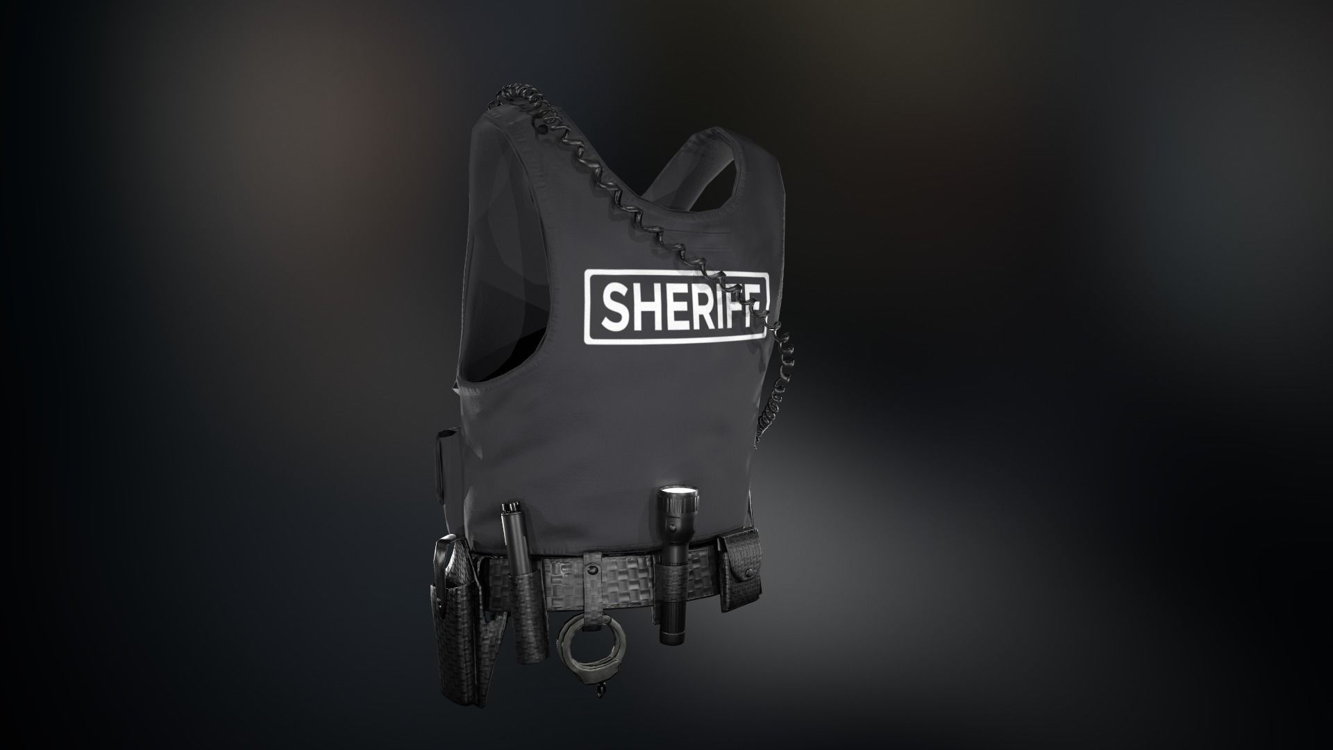 Police Officer Equipment Low-poly 3D model_20