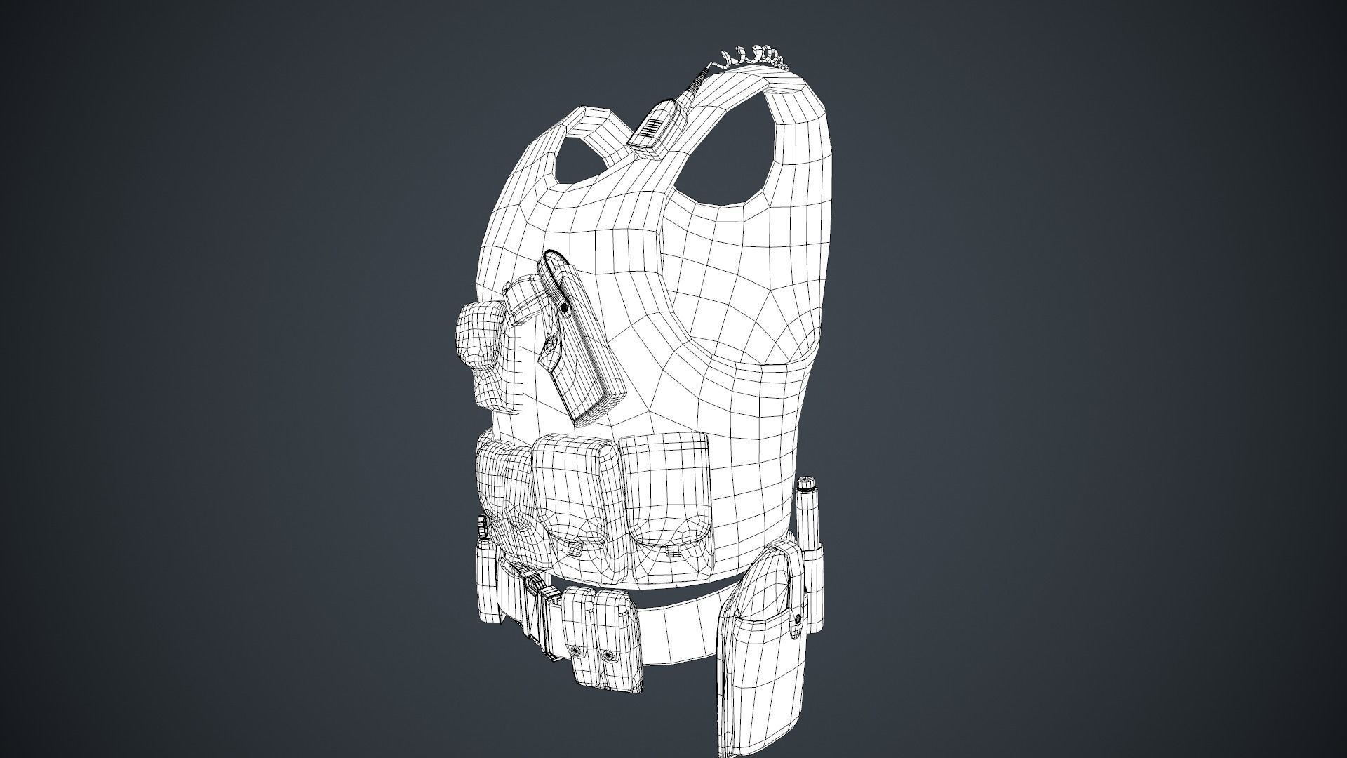 Police Officer Equipment Low-poly 3D model_41