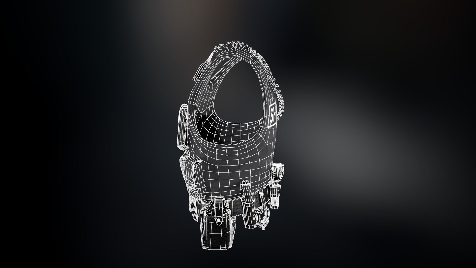 Police Officer Equipment Low-poly 3D model_36