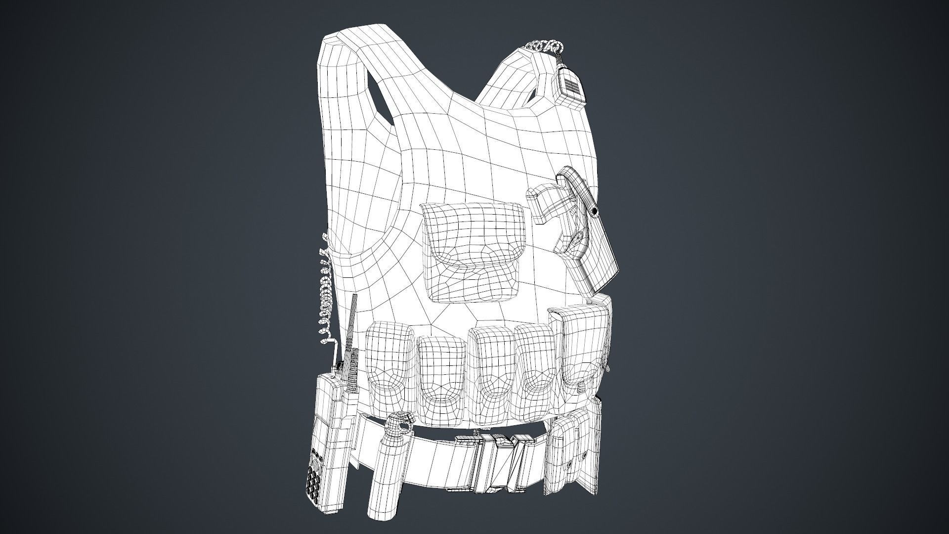 Police Officer Equipment Low-poly 3D model_39