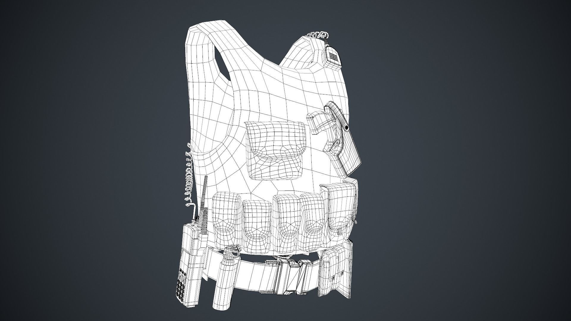 Police Officer Equipment Low-poly 3D model_42