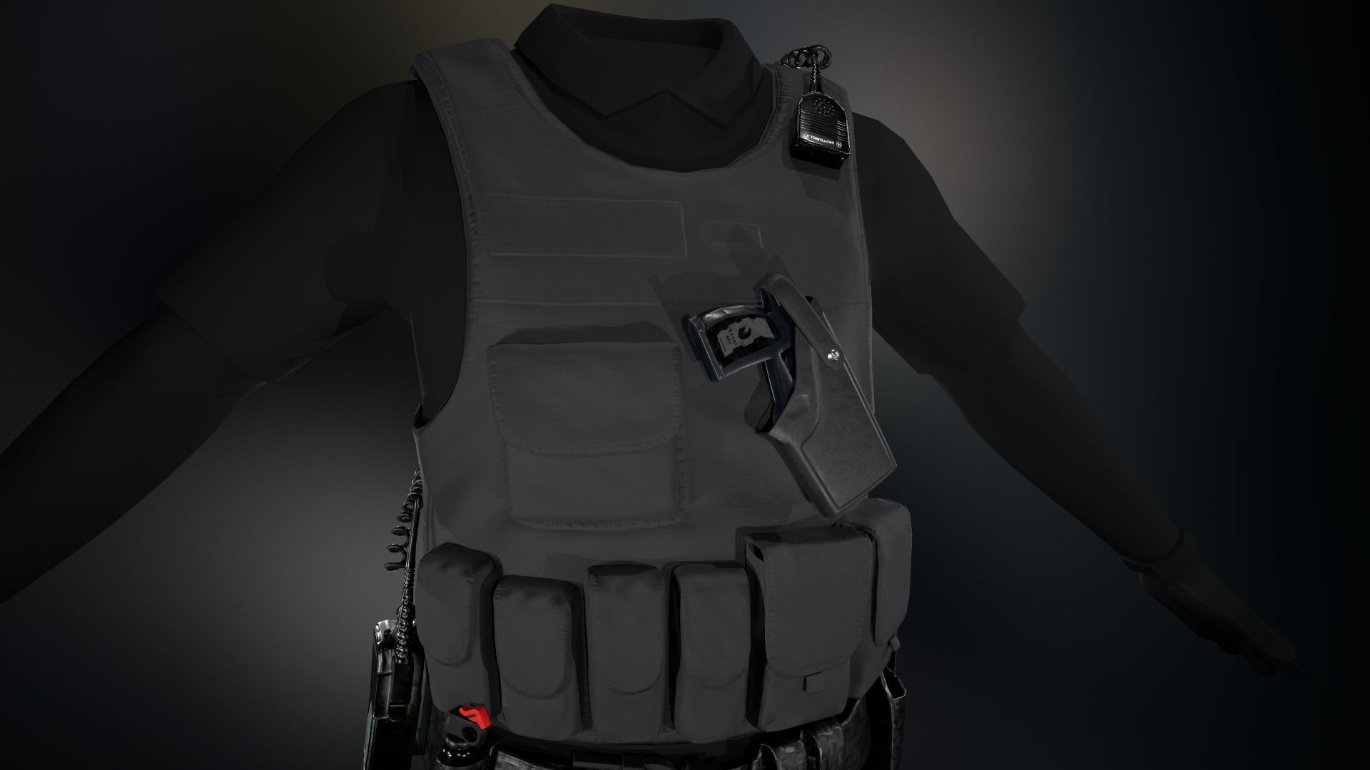 Police Officer Equipment Low-poly 3D model_10
