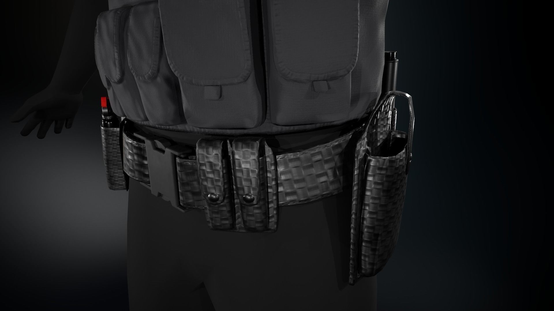 Police Officer Equipment Low-poly 3D model_5