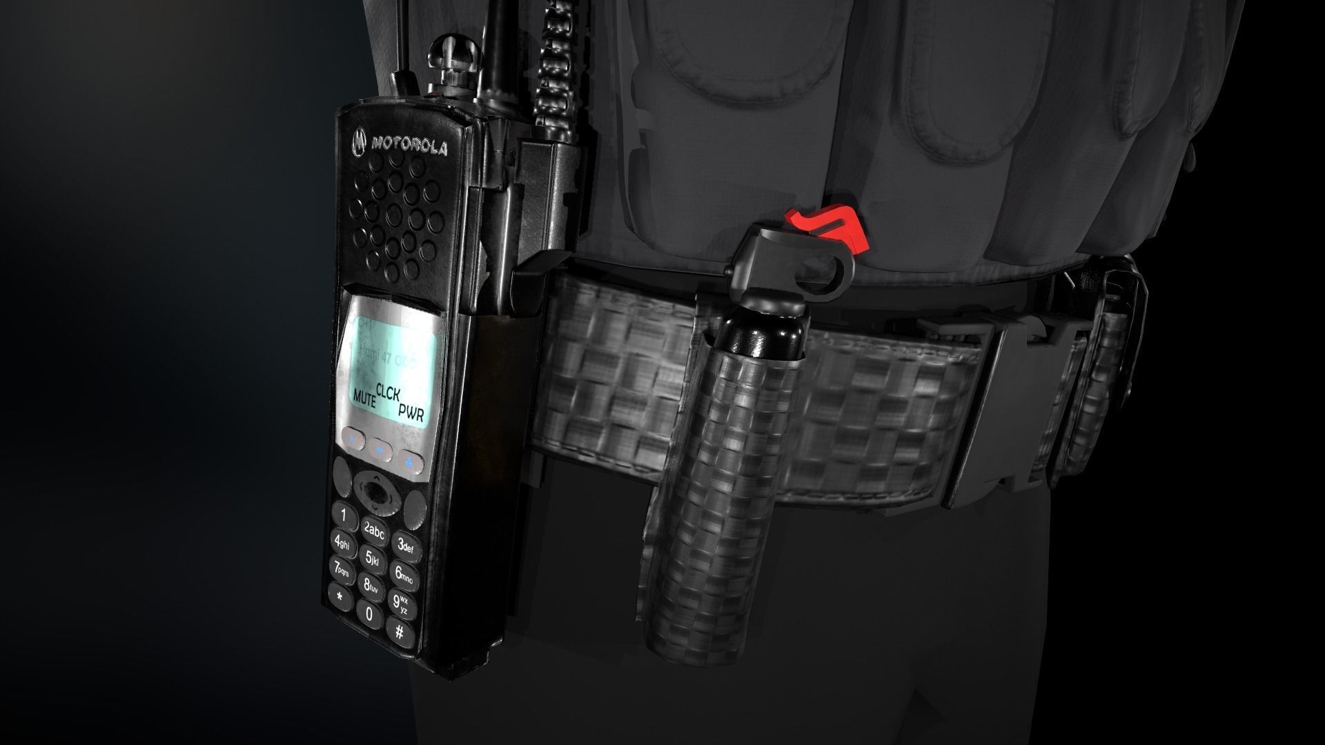 Police Officer Equipment Low-poly 3D model_15