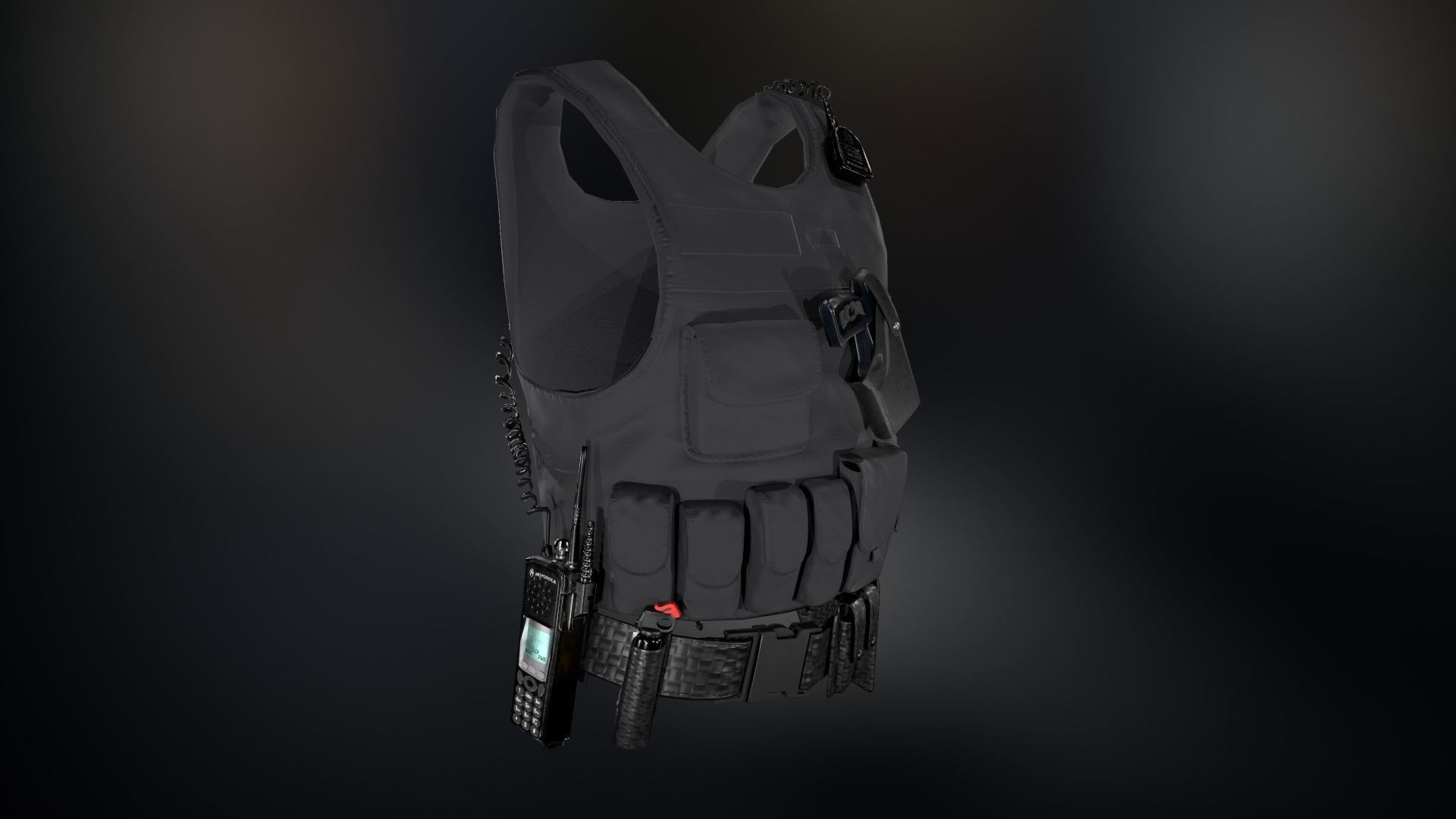 Police Officer Equipment Low-poly 3D model_19