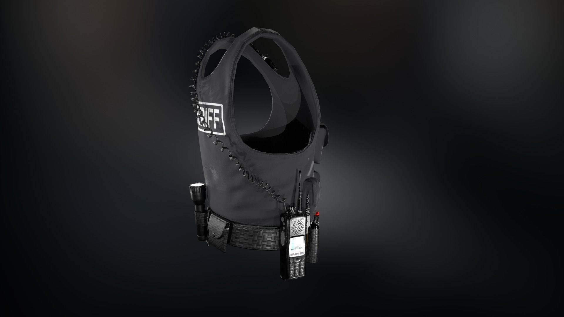 Police Officer Equipment Low-poly 3D model_22