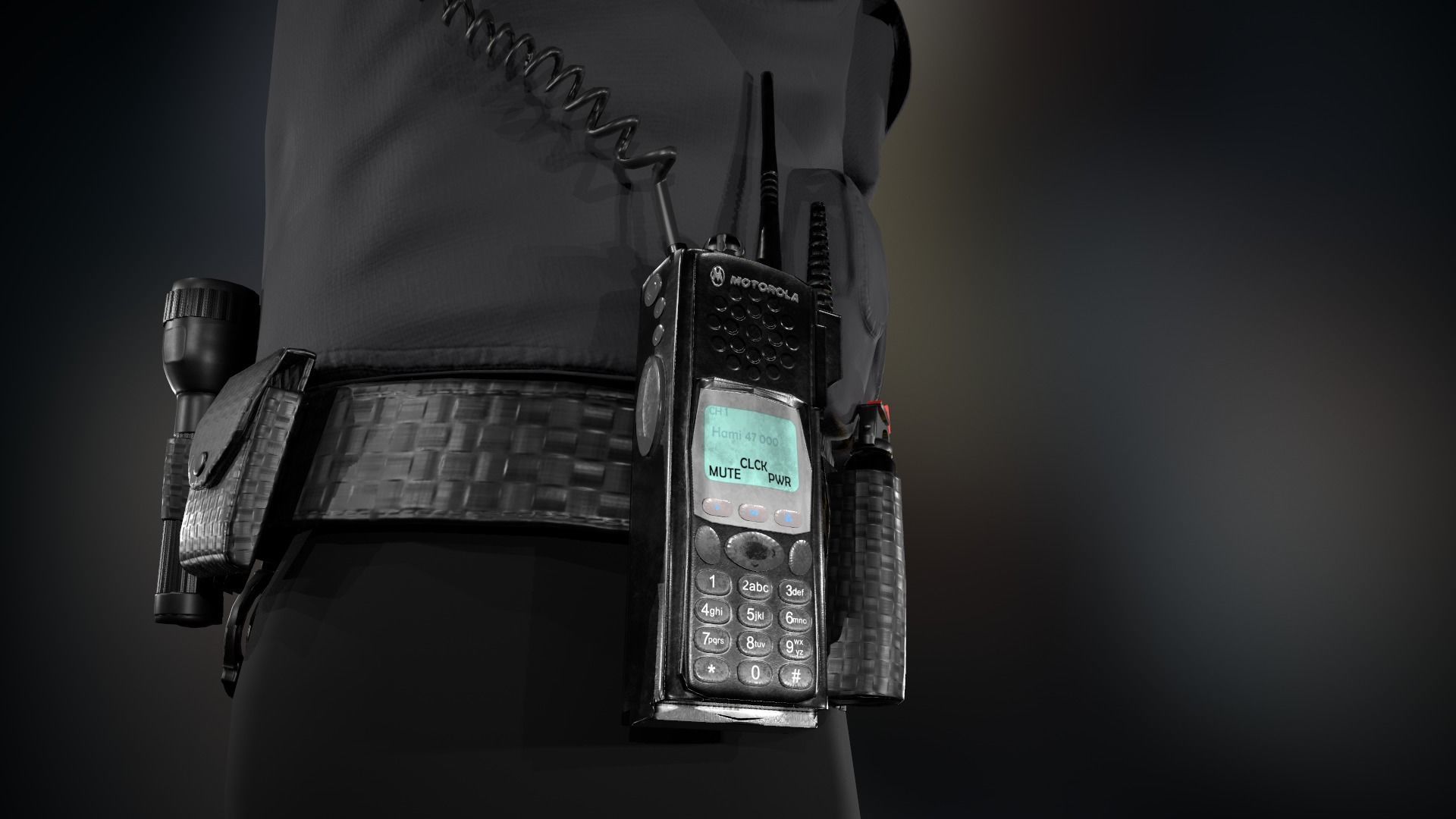 Police Officer Equipment Low-poly 3D model_14