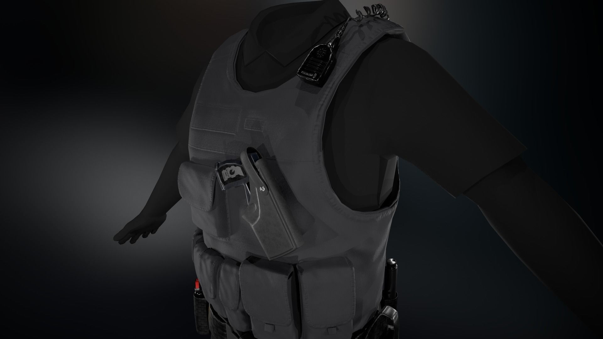 Police Officer Equipment Low-poly 3D model_8