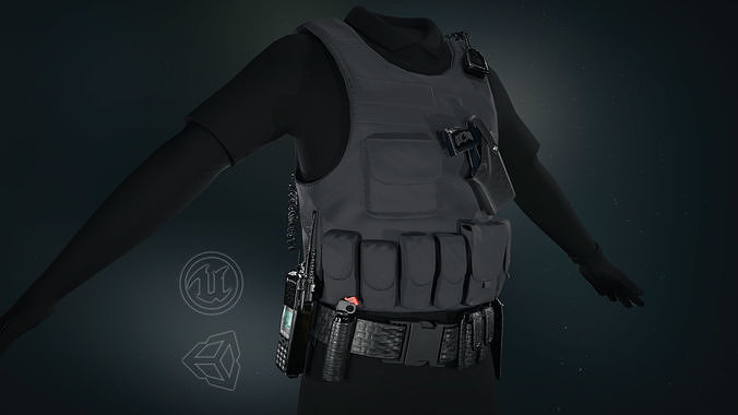 Police Officer Equipment Low-poly 3D model