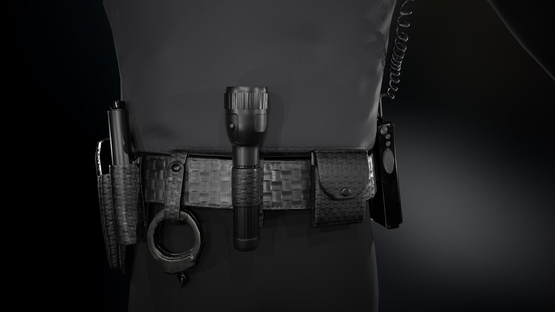 Police Officer Equipment Low-poly 3D model_3