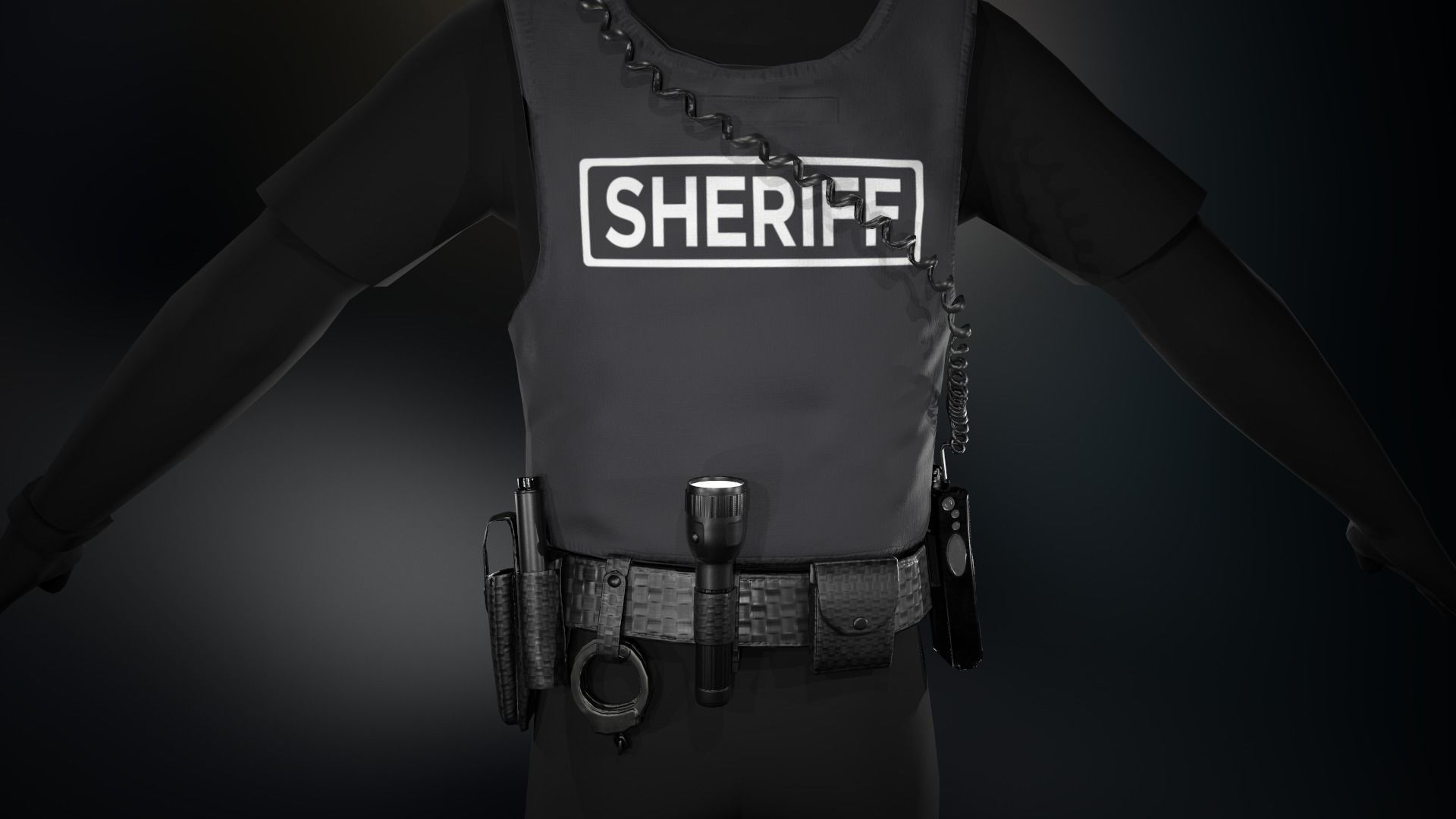 Police Officer Equipment Low-poly 3D model_2