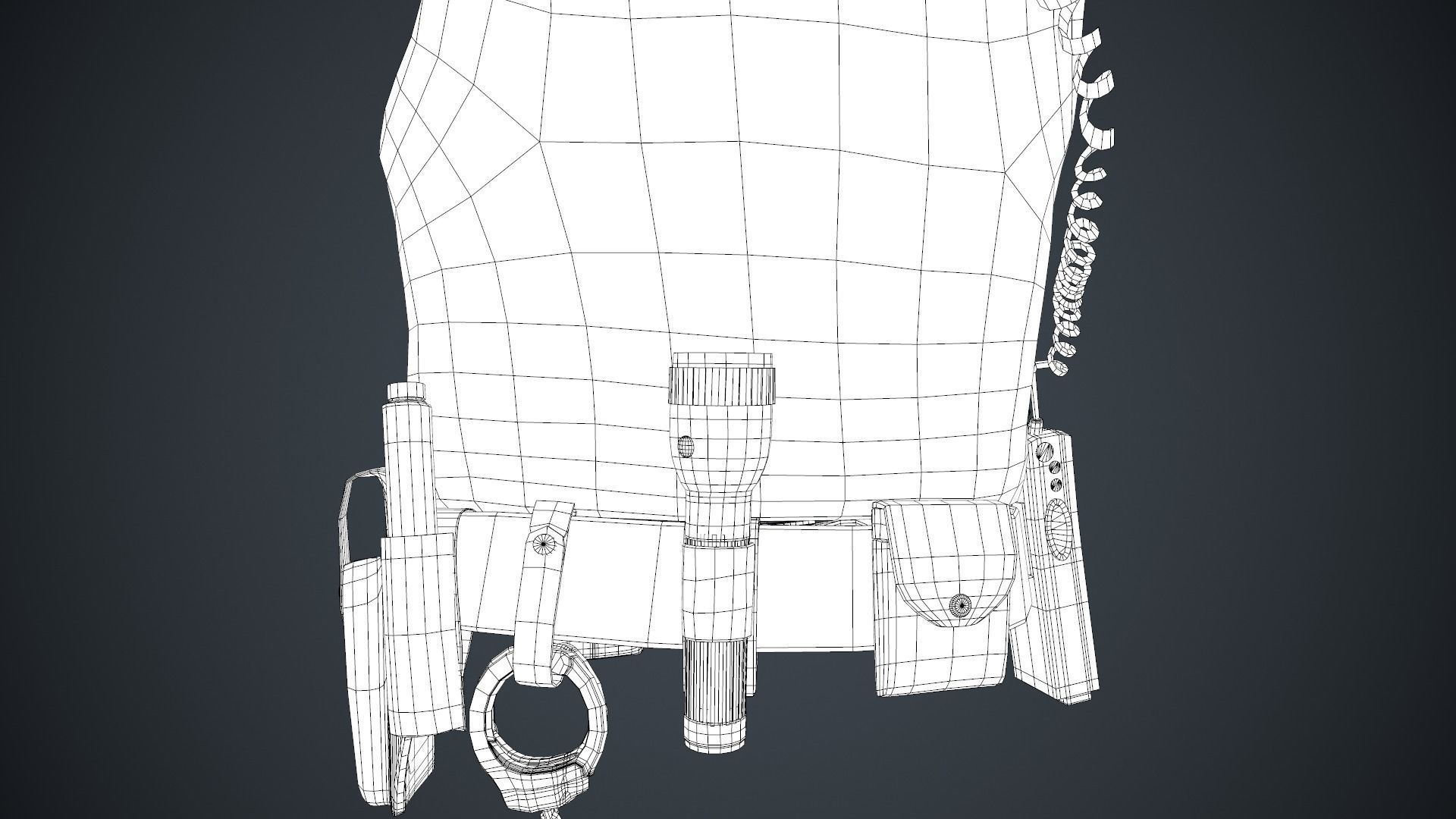 Police Officer Equipment Low-poly 3D model_43