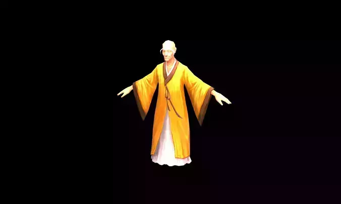 Model - Taoist comprehension scene - the monk 01