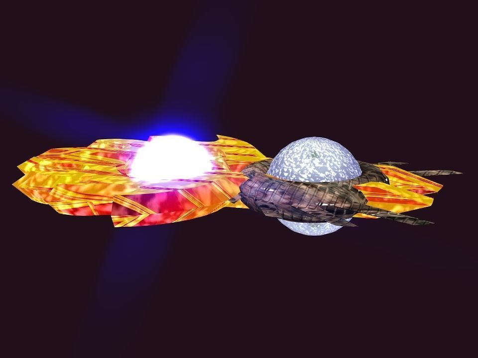 Bladed Crown Energy Ball Spaceship Low-poly 3D model_28