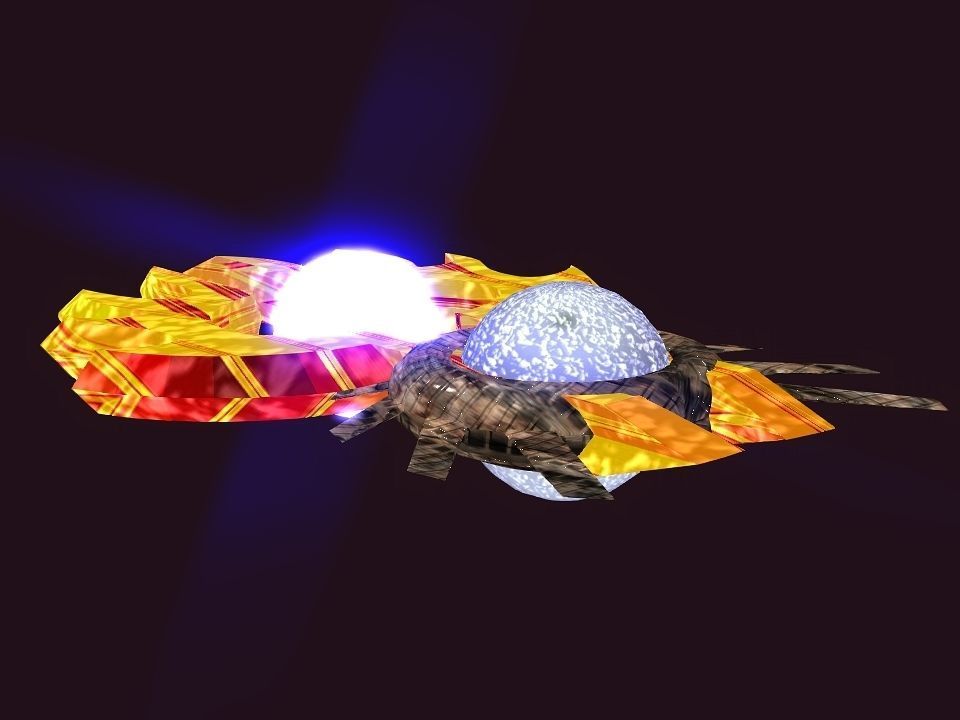 Bladed Crown Energy Ball Spaceship Low-poly 3D model_3