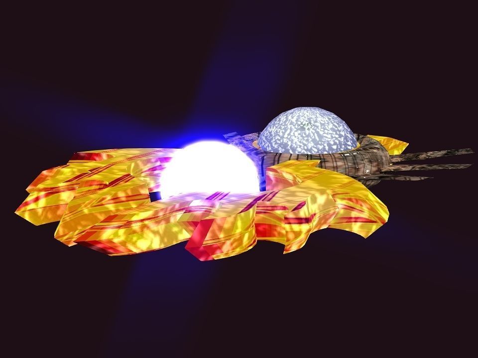 Bladed Crown Energy Ball Spaceship Low-poly 3D model_23