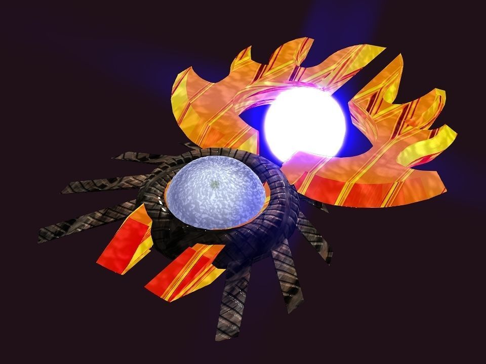 Bladed Crown Energy Ball Spaceship Low-poly 3D model_19