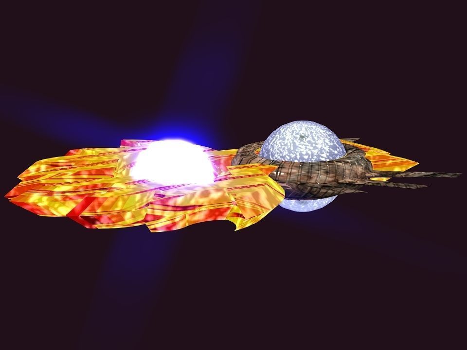 Bladed Crown Energy Ball Spaceship Low-poly 3D model_25