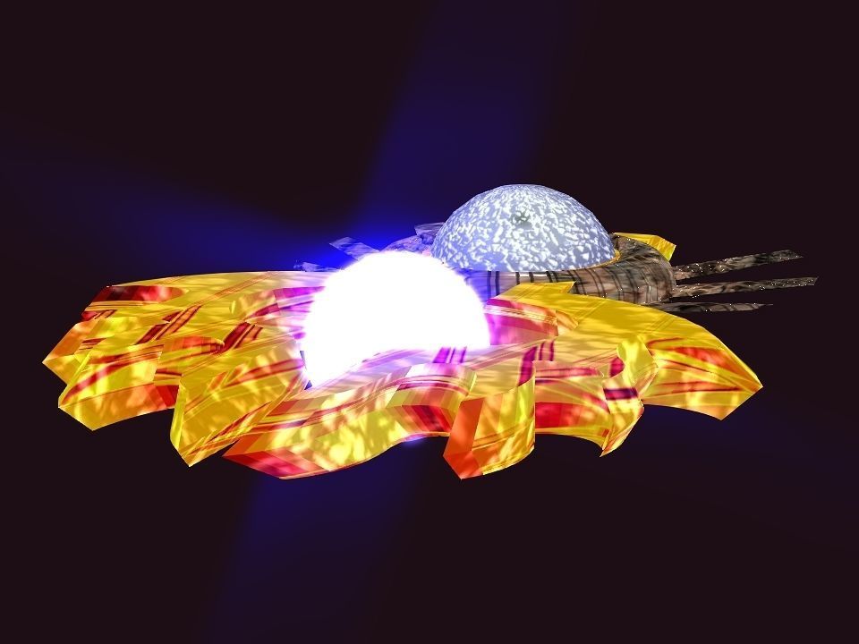 Bladed Crown Energy Ball Spaceship Low-poly 3D model_22