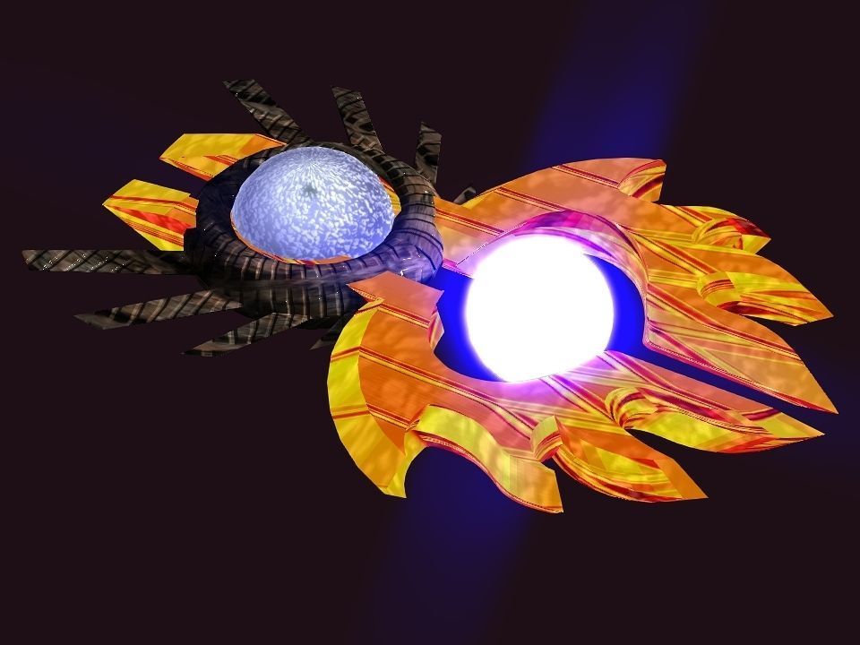 Bladed Crown Energy Ball Spaceship Low-poly 3D model_21