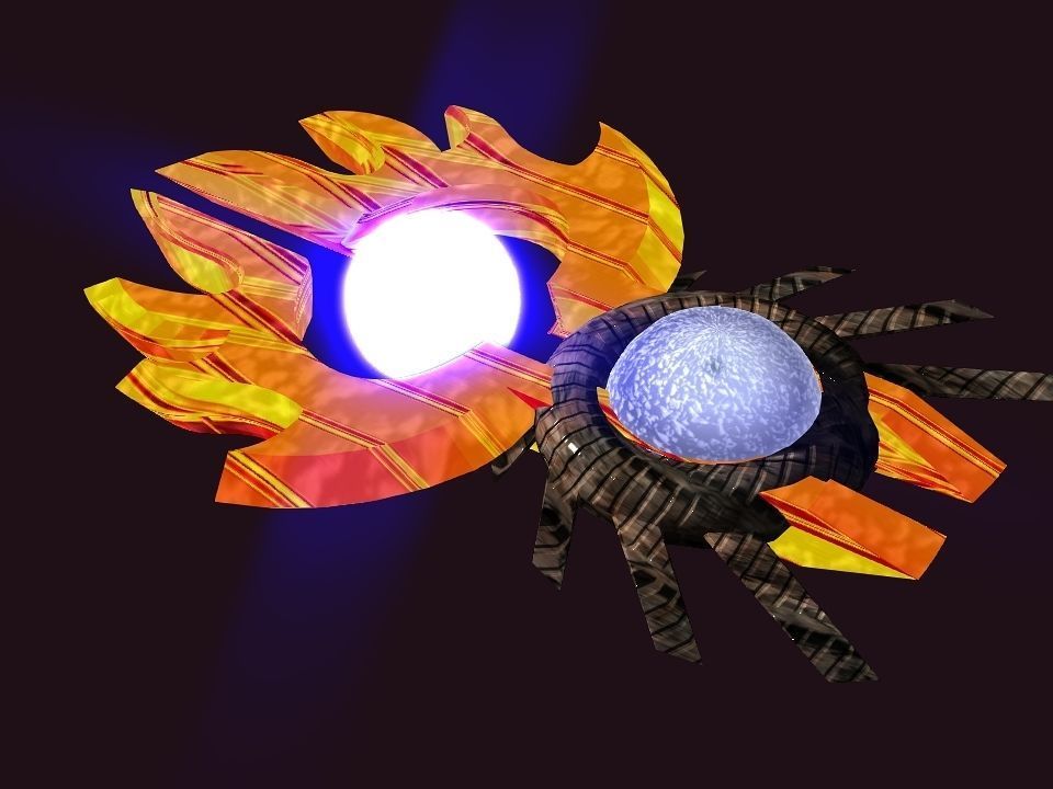 Bladed Crown Energy Ball Spaceship Low-poly 3D model_17