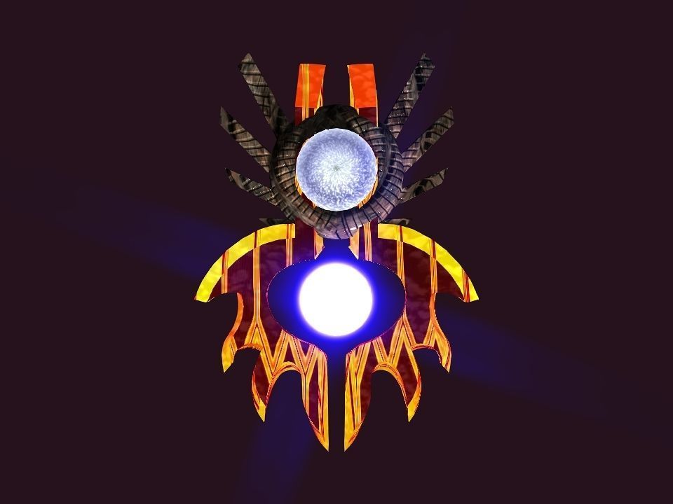 Bladed Crown Energy Ball Spaceship Low-poly 3D model_7