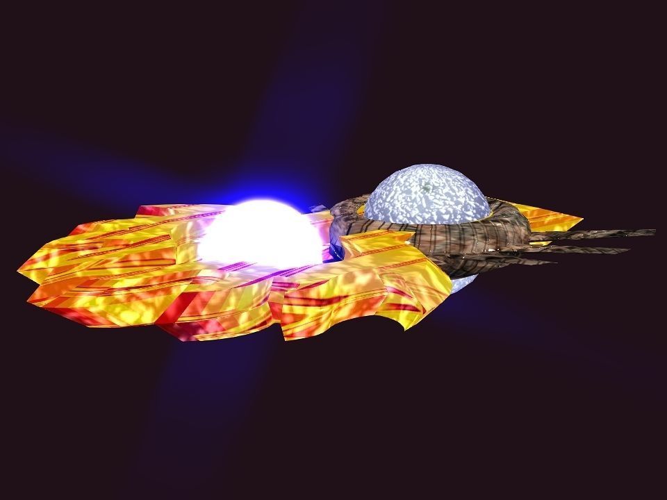 Bladed Crown Energy Ball Spaceship Low-poly 3D model_24