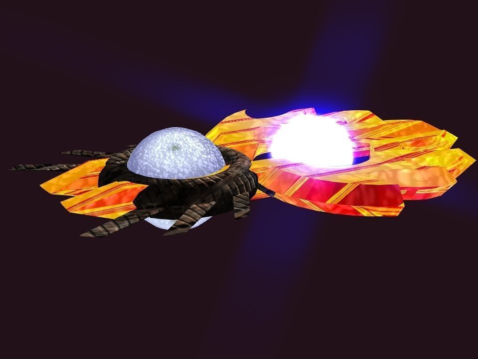 Bladed Crown Energy Ball Spaceship Low-poly 3D model_13
