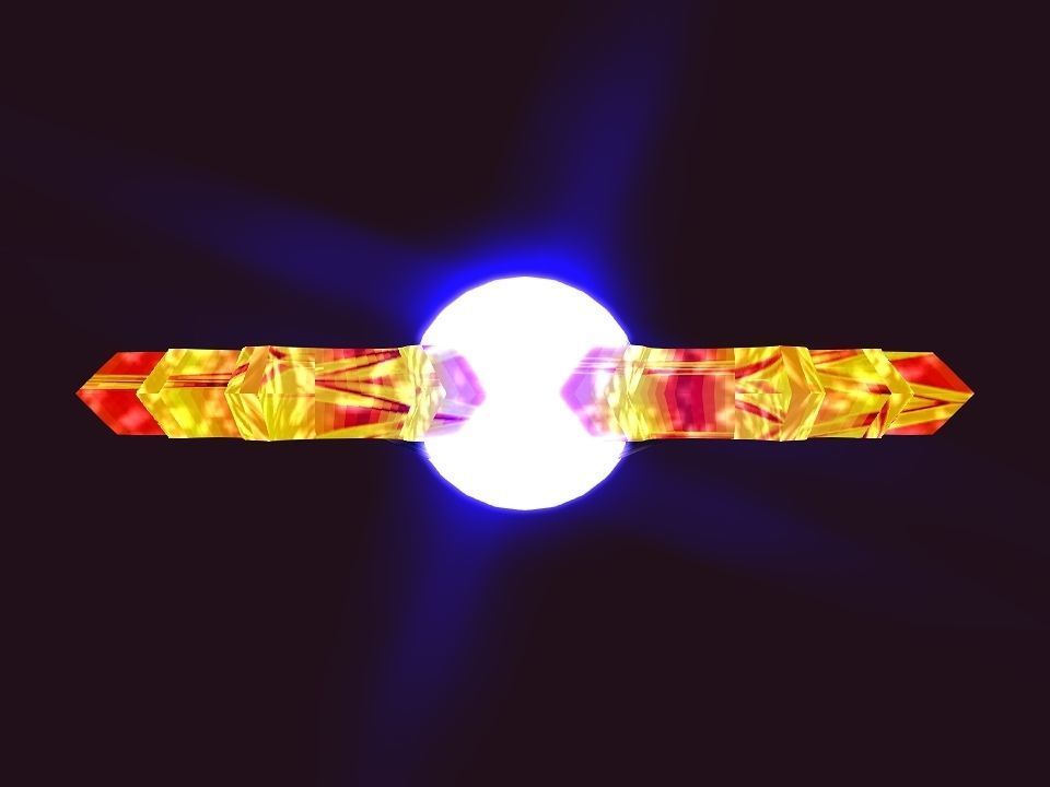 Bladed Crown Energy Ball Spaceship Low-poly 3D model_1