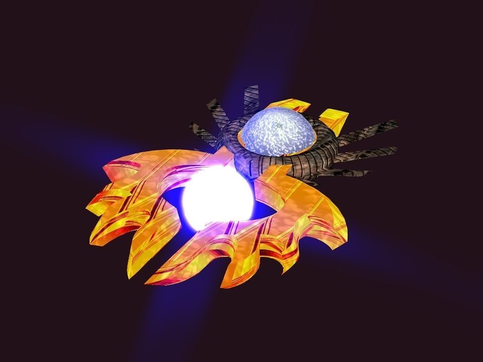 Bladed Crown Energy Ball Spaceship Low-poly 3D model_6