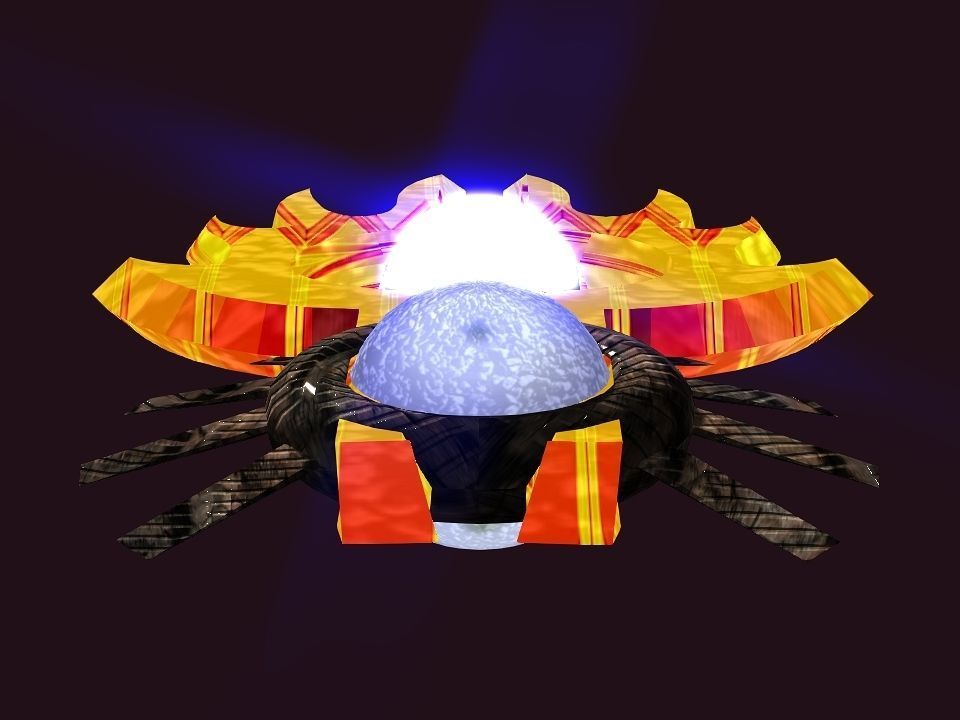 Bladed Crown Energy Ball Spaceship Low-poly 3D model_8