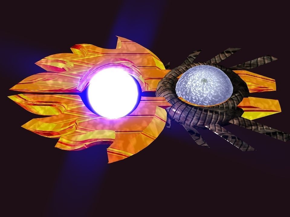 Bladed Crown Energy Ball Spaceship Low-poly 3D model_16